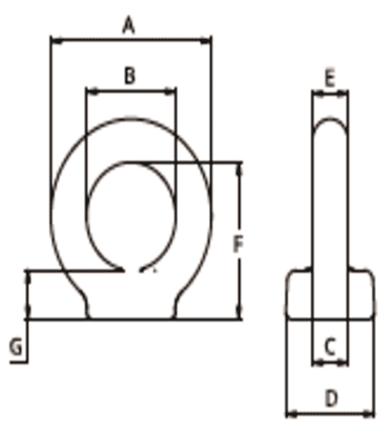 Olhal de Suspensão Tipo Porca Inox - Rosca Métrica - AISI 316 - OPOI6