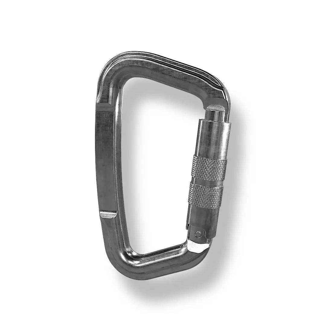 MAAA - Mosquetão Tipo D - Assimétrico - Trava Dupla Automática